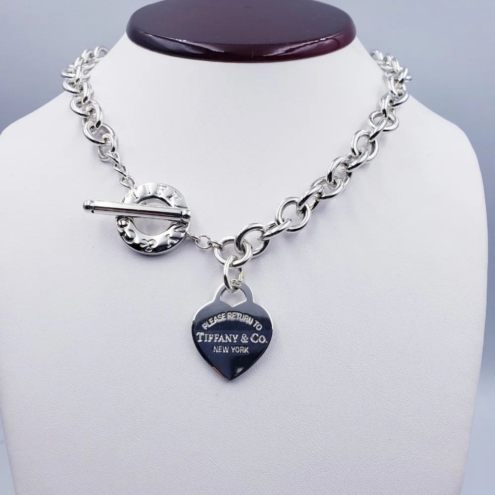 SOLD ON MERC✨️🩵 TIFFANY & CO. Heart Tag Choker Necklace 🩵✨️ - Picture 3 of 9